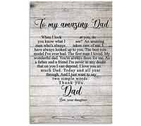 Póster de metal con texto en inglés "Daughter To Dadb To My Amazing Dad" (20,3 x 30,5 cm)