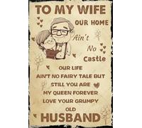 Póster de metal con texto en inglés "I Love My Wife To My Wife" con texto en inglés "You Are Braver Than You Believe" para marido, regalos de marido, decoración de aniversario, regalo para ella, 12 x