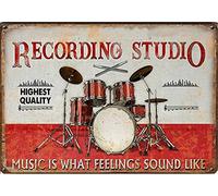 Póster de metal retro de estudio de grabación de tambor, tu talento es el regalo de Dios para ti, qué letreros de metal, placa vintage, decoración de pared, regalo para el hogar, cocina, oficina, club