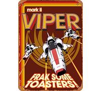 Póster de metal vintage - Battlestar Galactica Viper Mark Ii Cartel de estaño 30,5 x 20,3 cm, adecuado para decoración de pared de bar, cafetería, garaje, cueva de hombre