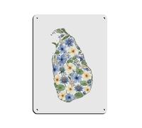 Póster de metal vintage con mapa del país de Sri Lanka, para decoración de pared, bar, hogar, 30 x 40 cm