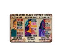 Póster de metal vintage del mes de la historia negra para pub, club, cafetería, bar, decoración de pared para el hogar, póster retro de 20 x 30 cm