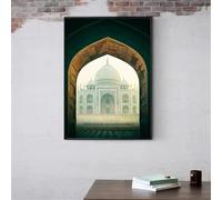 Póster de mezquita religiosa vintage, caligrafía islámica, geometría, arte de pared, pintura en lienzo, impresión musulmana, imágenes para decoración de habitación, 30 x 45 cm, sin marco