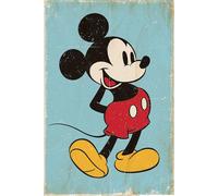 Póster de Mickey Mouse Retro Blue