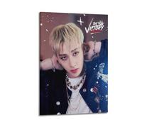 Póster de miembro de Stray Kids para pared, lienzo estético, póster vintage de música y películas, pintura decorativa para sala de estar, dormitorio, 40 x 60 cm, estilo marco