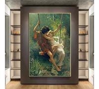 Póster de moda con personajes de pinturas clásicas de fama mundial para restaurante, habitación, oficina, lienzo impreso, arte de pared (60x80cm/sin marco)