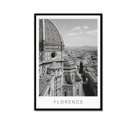 Póster de moda en blanco y negro con diseño de ciudad de Florencia, fotografía en lienzo, pintura de paisaje callejero, imágenes de pared, sala de estar, decoración del hogar (40 x 60 cm), marco de