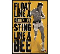 Póster de Muhammad Ali Float & Sting/Flota y Pica (61cm x 91,5cm) + 2 Marcos Negros para póster con suspención