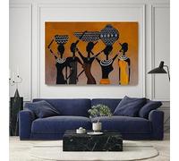 Póster de mujer africana bajo la puesta de sol, figura moderna, lienzo impreso, arte de pared, cuadros, decoración del hogar (70x100cm/sin marco)