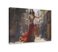 Póster de mujer india bailando, lienzo para decoración de dormitorio, oficina, habitación, regalo, 40 x 60 cm