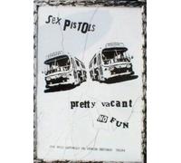 Poster de música de PAPEL. Sex Pistols (Autobuses) con cita en INGLES "Pretty Vacant No Fun". Medida estandarizada "A1" aprox. 84,1 x 59,4 cm.