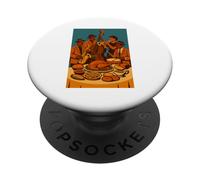 Póster de música Retro con Banda de Jazz para Acción de Gracias PopSockets PopGrip Adhesivo