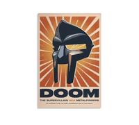 Póster de música vintage de MF Doom Hip-hop, cantante, pintura decorativa, lienzo, pósteres de pared e impresión artística moderna para decoración de dormitorio familiar, 50 x 75 cm