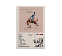 Póster de Nadie Sabe Lo Que Va A Pasar Mañana de Bad BunnyAlbum Cover Estética Edición Limitada Póster Signature Rap Singer Music Poster Decoración Dormitorio Póster Impresión Lienzo Arte de Pared