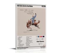 Póster de Nadie Sabe Lo Que Va A Pasar Mañana de Bad BunnyPoster Lienzo Decoración Clásica Impermeable Fading Mural Arte Universal Decoración Pintura Regalo Amigo Profesor 50 x 75 cm Estilo Marco
