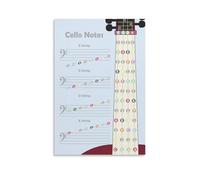Póster de notas de violonchelo, diapasón, póster de teoría musical, lección de violonchelo, gráfico educativo, 20 x 30 cm