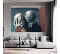 Póster de obra de arte abstracta surrealista de René Magritte, pintura en lienzo, arte mural para sala de estar, decoración moderna del hogar (80x120 cm/sin marco)