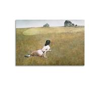 Póster de obra famosa de Andrew Wyeth Christina's World, lienzo impreso, pintura de pared, decoración moderna para el hogar, 30 x 45 cm