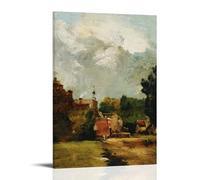 Póster de obra maestra de John Constable de East Bergholt Church, impresión estética para habitación, lienzo moderno para decoración de dormitorio, 20 x 30 cm