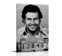 Póster de Pablo Escobar con impresión de paisaje fotográfico para decoración del hogar y la oficina, lienzo decorativo de papel para pared, decoración moderna de la familia, baño, estilo marco de 20 x