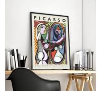Póster de Pablo Picasso con rostros abstractos, retrato humano, surrealista, lienzo, arte de pared moderno, decoración para sala de estar, 40 x 60 cm (15,7 x 23,6 pulgadas), sin marco.