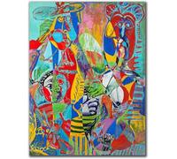 Póster de Pablo Picasso Pintura abstracta colorida en lienzo Arte moderno en la pared Grabado de Pablo Picasso para la decoración del salón Cuadro de decoración del hogar 50x70cm Sin marco