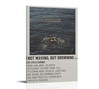 Póster de paisaje con texto en inglés "Not Waving, But Drowning Loyle Carner" para decoración del hogar y la oficina, lienzo decorativo para pared, decoración familiar moderna, baño, estilo marco de