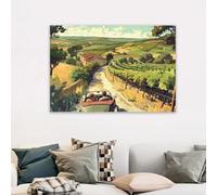 Póster de paisaje de pueblo colorido, lienzo de Golden Hills, California, impresión de paisaje, decoración de pared para el hogar (40 x 60 cm/sin marco)