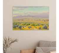 Póster de paisaje de pueblo colorido, lienzo de Golden Hills, California, impresión de paisaje, decoración de pared para el hogar (80 x 120 cm/sin marco)