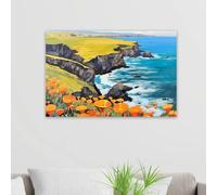 Póster de paisaje de pueblo colorido, lienzo de Golden Hills, California, impresión de paisaje, decoración de pared para el hogar (30 x 40 cm/sin marco)