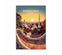 Póster De Paisaje De Viaje De Barcelona, España, Impresión Artística, Lienzo, Pintura, Arte De Pared, Oficina, Hogar, Sala De Lectura, Decoración 50X70Cm Sin Marco