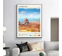 Póster de paisaje de viaje de Italia, Sicilia, Calabria, Lago Como, Florencia, Roma, Portofino, lienzo, cuadro de pared, decoración del hogar, 50 x 70 cm (19,6 x 27,5 pulgadas), sin marco