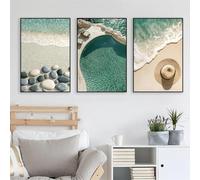 Póster de paisaje natural, arte de pared costero, impresiones minimalistas de verano, decoración bohemia neutra para viajes, pintura en lienzo para el hogar, 30 x 40 cm, 3 piezas, sin marco