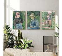 Póster de paisaje natural del famoso artista Camille Pissarro, impresiones en lienzo, pintura impresionista, arte de pared, decoración del hogar (60 x 90 cm, 3 unidades)