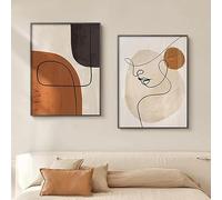 Póster de pared con arte lineal de rostros de Matisse, impresión geométrica abstracta, cuadro moderno para decoración del hogar, pintura en lienzo (60x90cm-2 piezas)