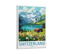 Póster de pared con paisaje alpino de Suiza, para amantes de la montaña, para sala de estar, dormitorio, baño, oficina, decoración del hogar, 30 x 45 cm