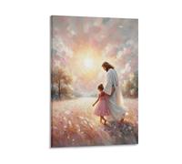 Póster de pared con texto en inglés "Time With Him Christian Jesus Walking With Girl" (30 x 45 cm)