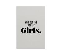 Póster de pared con texto en inglés "Who Run The World Girls Feminist Future Is Feminist Future Is Femeninist" (40 x 60 cm)