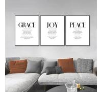 Póster De Pared Con Versículos Bíblicos Sobre La Gracia, La Alegría Y La Paz. Arte Con Citas Cristianas. Impresión En Lienzo Para La Decoración Del Hogar Y La Sala De Estar. 21X30Cm Sin Marco