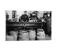 Póster de pared en blanco y negro de la redada policial durante la prohibición de los años 20, obras de arte para sala de estar, dormitorio, baño, oficina, decoración del hogar, 40 x 60 cm