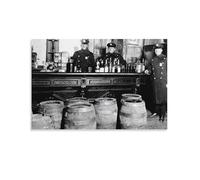 Póster de pared en blanco y negro de la redada policial durante la prohibición de los años 20, obras de arte para sala de estar, dormitorio, baño, oficina, decoración del hogar, 30 x 45 cm