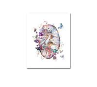Póster de pared órganos humanos con flores coloridas, lienzo médico anatomía, impresión artística, decoración abstracta corazón y cerebro, cuadro for el hogar(GB318-2,15x20cm No Frame)