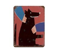 Póster de pared pequeño con texto en inglés "How to Stroke A Dog" (Cómo acariciar a un perro), póster retro de metal, arte elegante, pintura de hierro, bar, cueva de personas, cafetería, garaje
