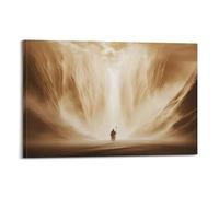 Póster de pared religioso de Éxodo bíblico, Moisés partiendo el mar rojo, pintura para colgar, póster clásico cristiano del Antiguo Testamento, arte de pared para el hogar, espacio de culto, 24 x 36