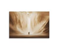 Póster de pared religioso de Éxodo bíblico, Moisés partiendo el mar rojo, pintura para colgar, póster clásico cristiano del Antiguo Testamento, arte de pared para el hogar, espacio de culto, 40 x 60