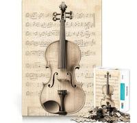 Póster de partituras de violín para Adolescentes Rompecabezas de 1000 Piezas Juego de Memoria Mental Cierre Seguro sin Piezas Sueltas Juego de ingenio portátil Regalo (38x26cm)