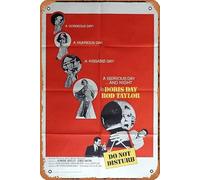 Póster de película clásica vintage con texto en inglés "Do not DistSTURB Original US One Sheet Movie Poster Doris Day Rod Taylor Film Poster Metal Tin Sign TV Poster Gift Karaoke Bar Pub Club" Placas