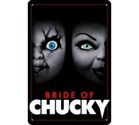Póster de película de la película Bride of Chucky (1998), póster de estaño de metal, letrero artístico para bar, restaurante, garaje, cafetería, decoración de pared, 20,3 x 30,5 cm