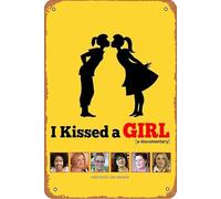 Póster de película documental con texto en inglés "I Kissed a Girl: A Documental" para decoración de pared del hogar, letrero de metal retro de 20 x 30 cm