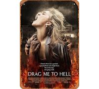 Póster de película Drag Me to Hell 2009 de aspecto vintage, póster de metal para decoración de pared, letrero de metal para hogar, cocina, tienda, club, cafeterías, bares, pubs, decoración de pared